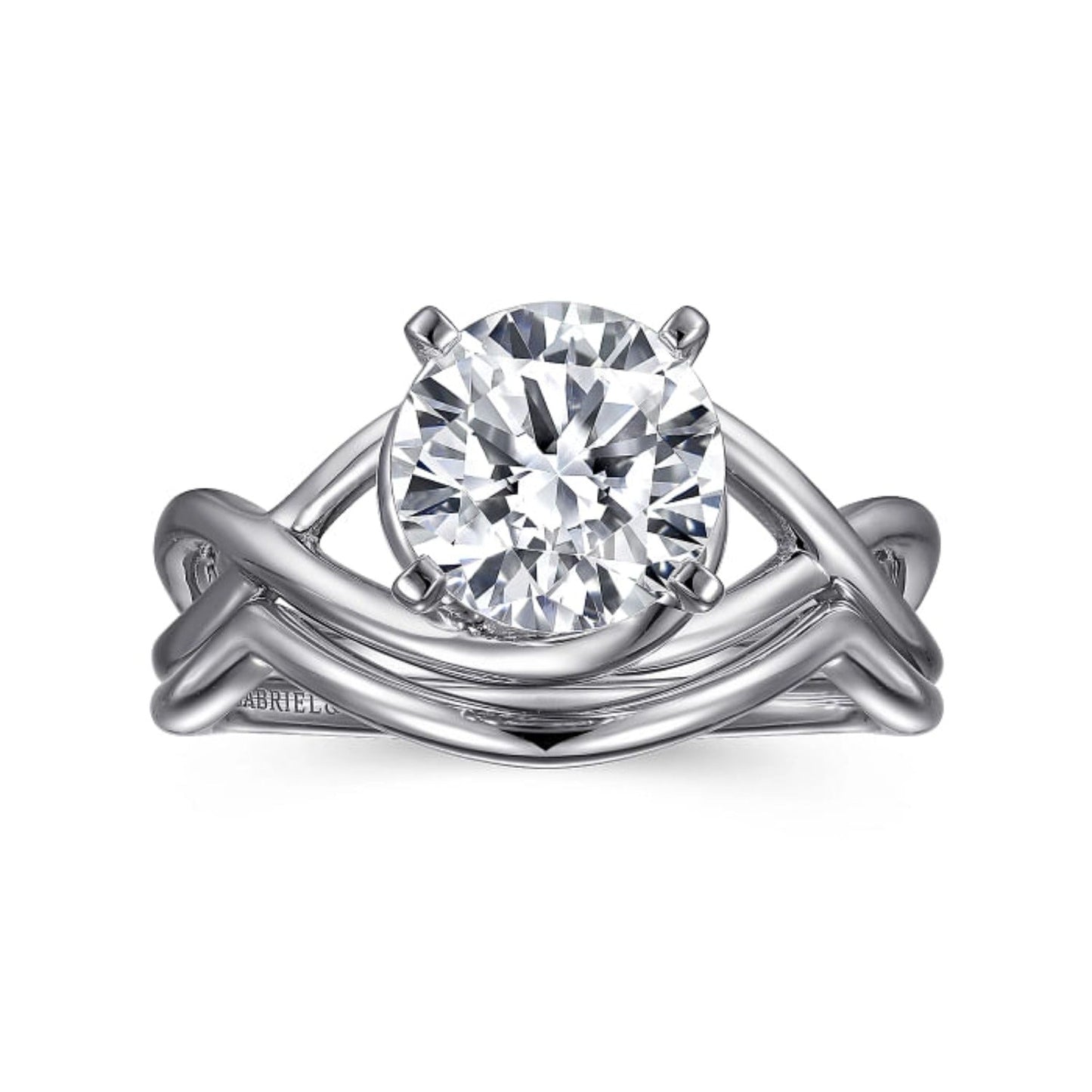 Gabriel & Co. "Celine" Bypass Twist Diamond Engagement Ring