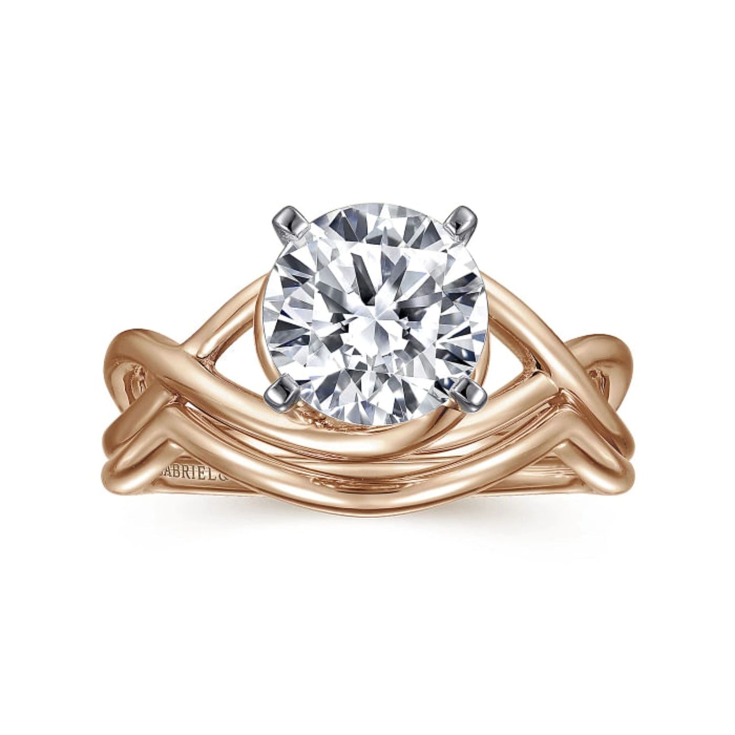 Gabriel & Co. "Celine" Bypass Twist Diamond Engagement Ring