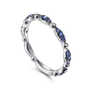 Gabriel & Co. Cluster Sapphire and Bujukan Ball Stackable Ring