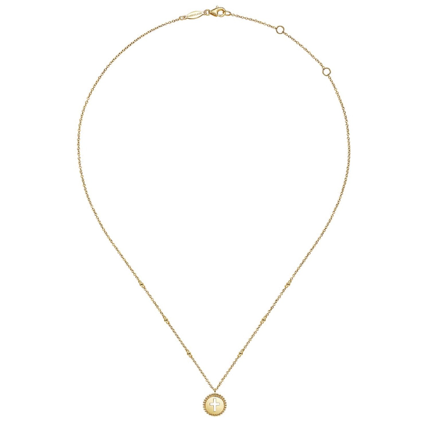 Gabriel & Co. Cutout Cross Pendant with Bujukan Bead Frame