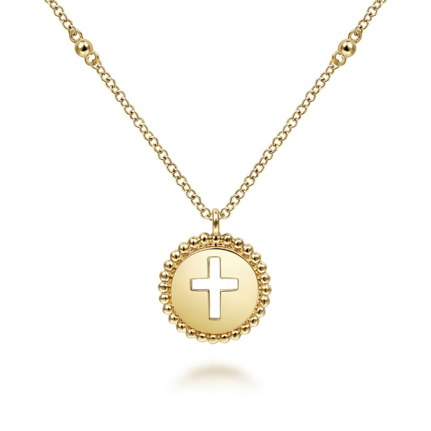 Gabriel & Co. Cutout Cross Pendant with Bujukan Bead Frame
