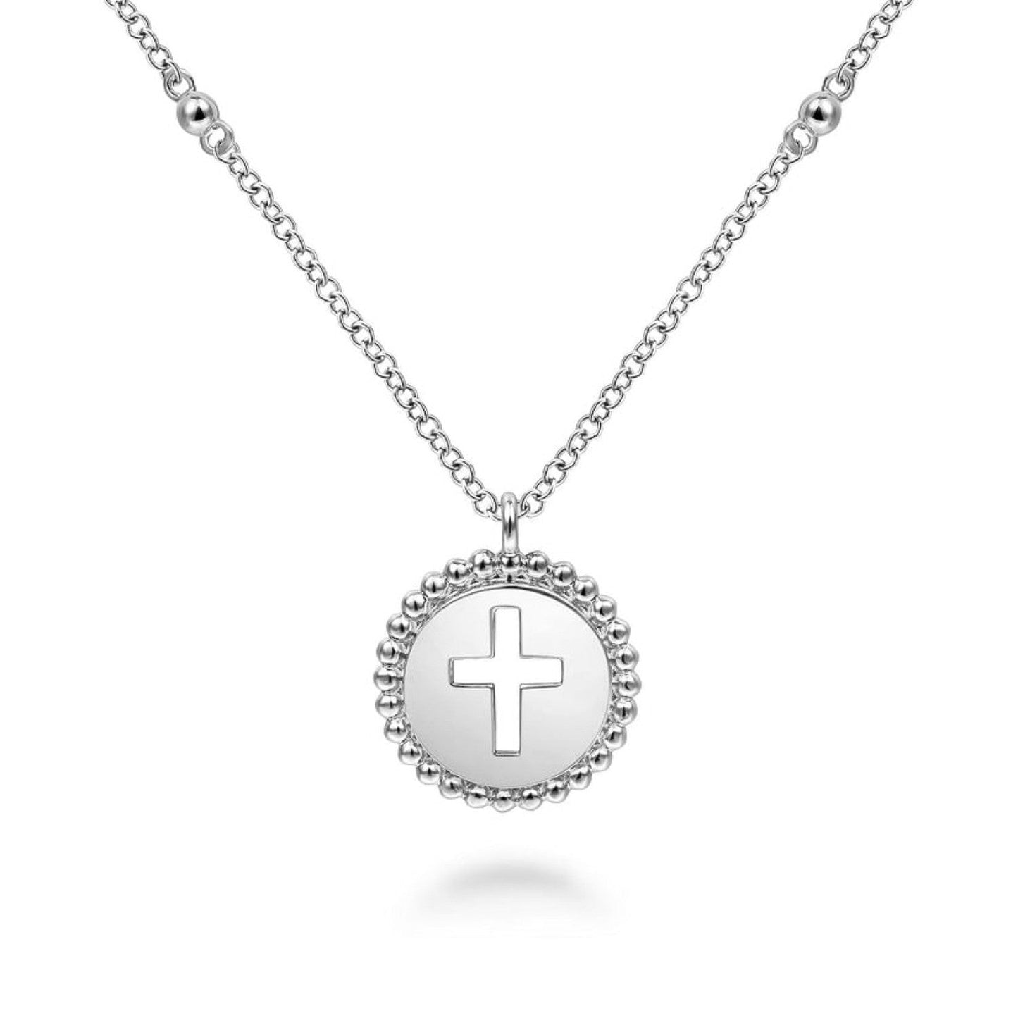 Gabriel & Co. Cutout Cross Pendant with Bujukan Bead Frame