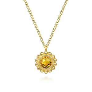 Gabriel & Co. Diamond and Gemstone Bujukan Pendant Necklace