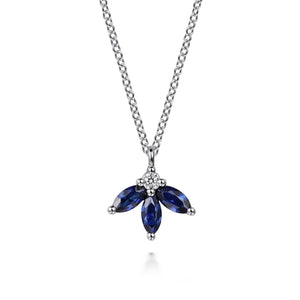 Gabriel & Co. Diamond and Sapphire Pendant Necklace