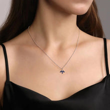 Load image into Gallery viewer, Gabriel &amp; Co. Diamond and Sapphire Pendant Necklace
