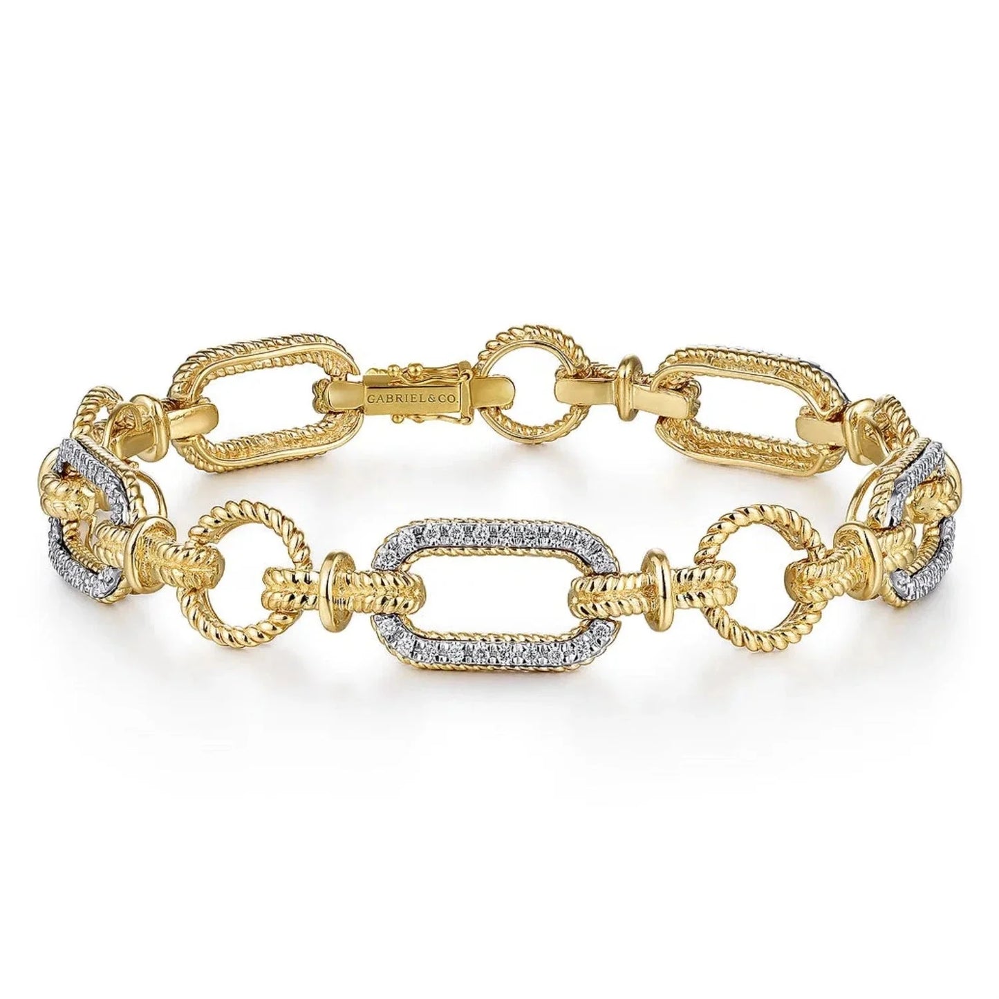Gabriel & Co. Diamond Bracelet with Alternating Links