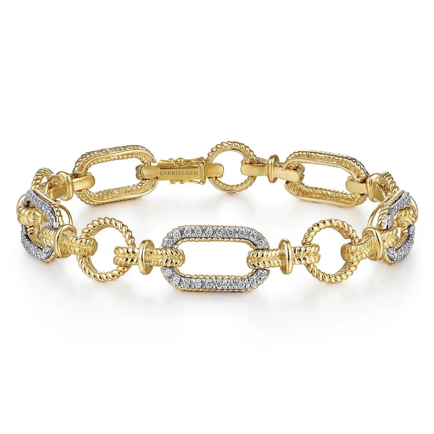 Gabriel & Co. Diamond Bracelet with Alternating Links