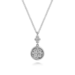 Gabriel & Co. Diamond Cluster Bujukan Drop Pendant Necklace