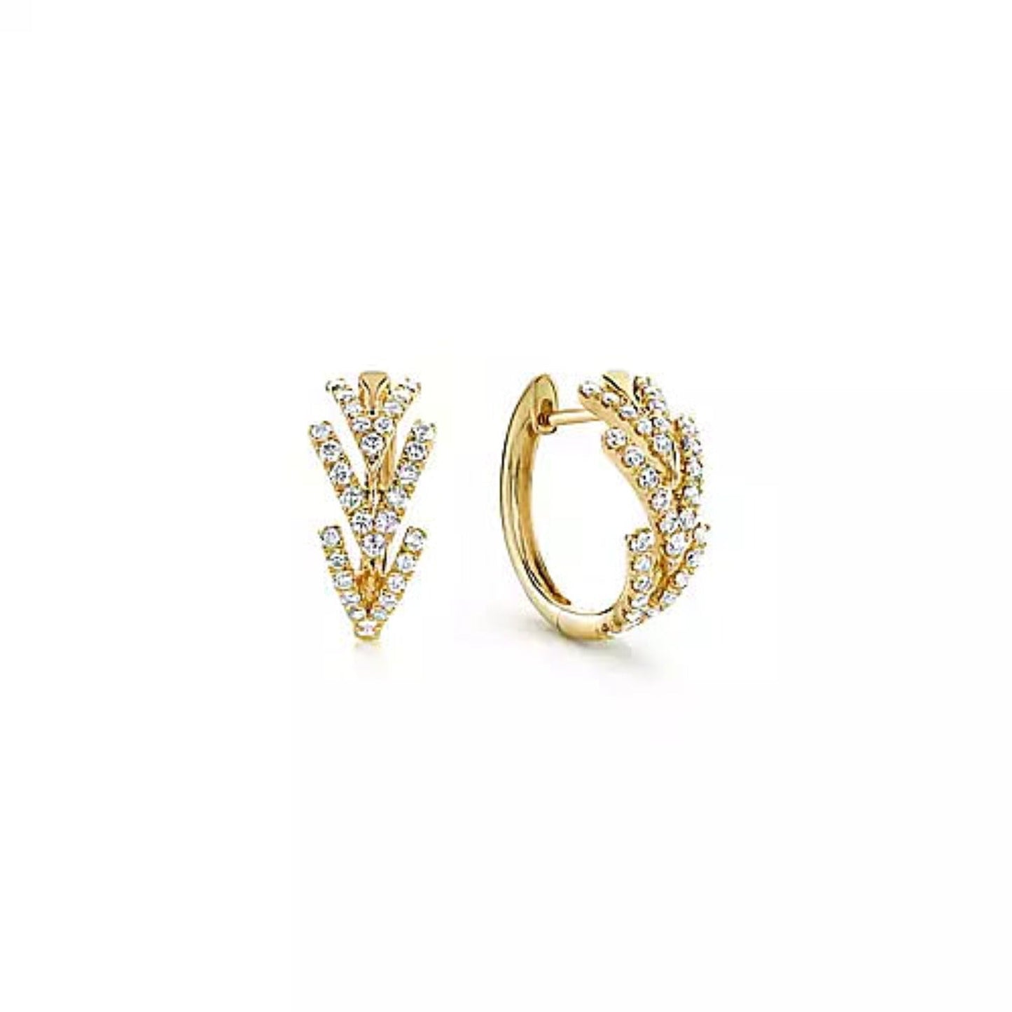 Gabriel & Co. Diamond "Huggie" Chevron Hoop Earrings