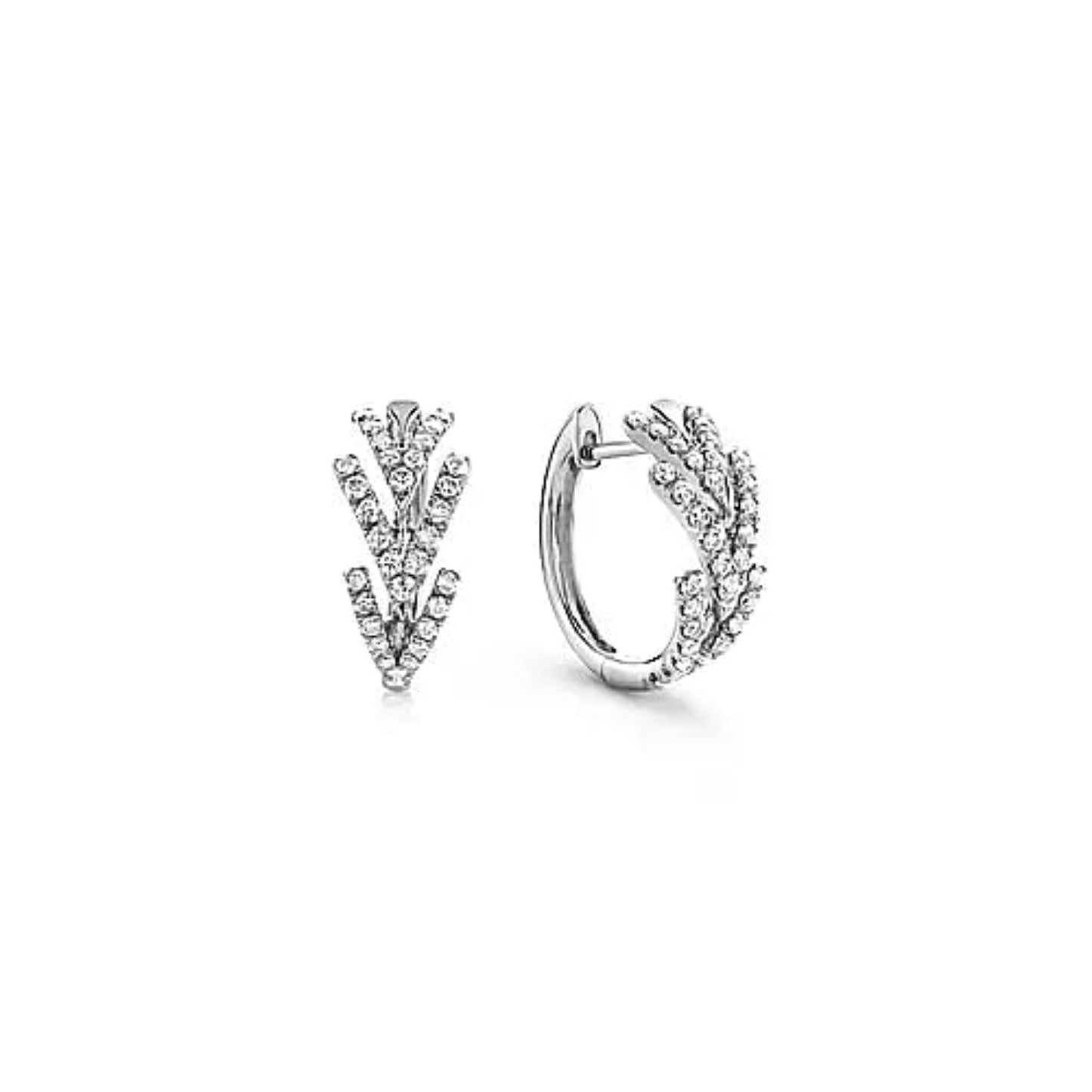 Gabriel & Co. Diamond "Huggie" Chevron Hoop Earrings