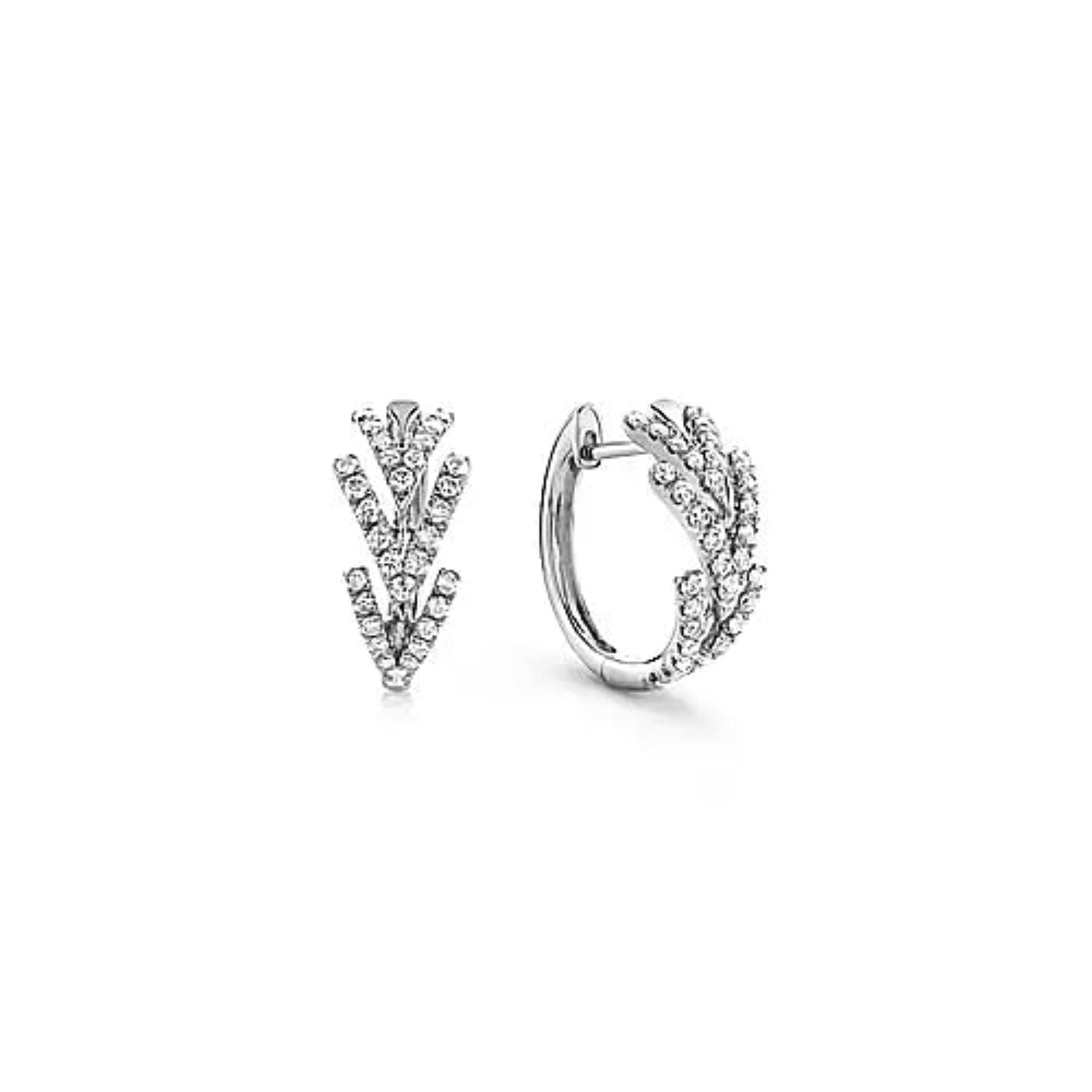 Gabriel & Co. Diamond "Huggie" Chevron Hoop Earrings