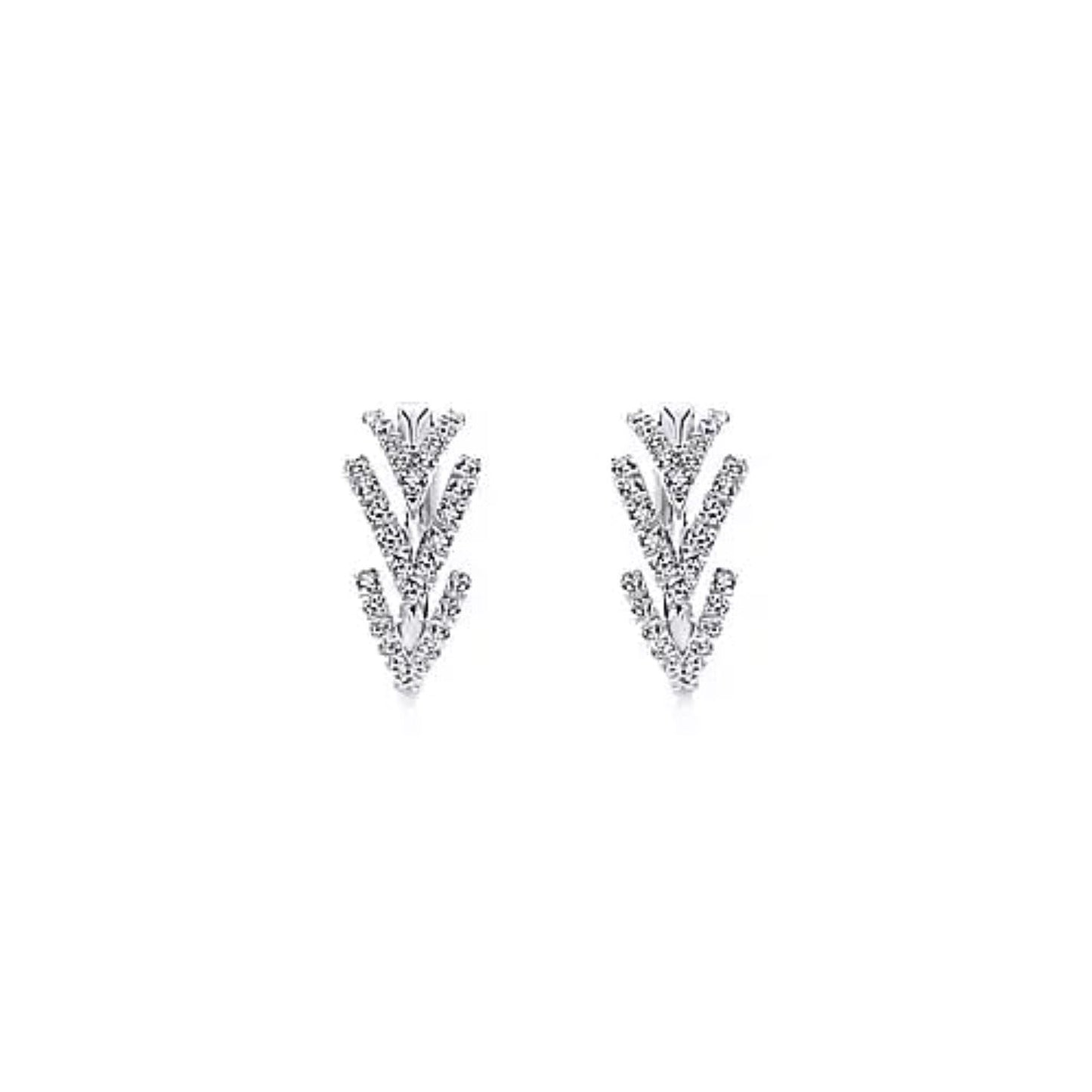 Gabriel & Co. Diamond "Huggie" Chevron Hoop Earrings