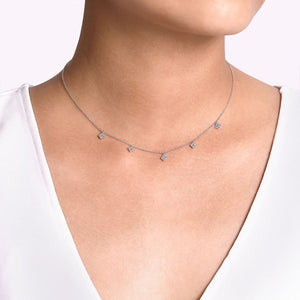 Gabriel & Co. Diamond Pave Clover Drop Necklace