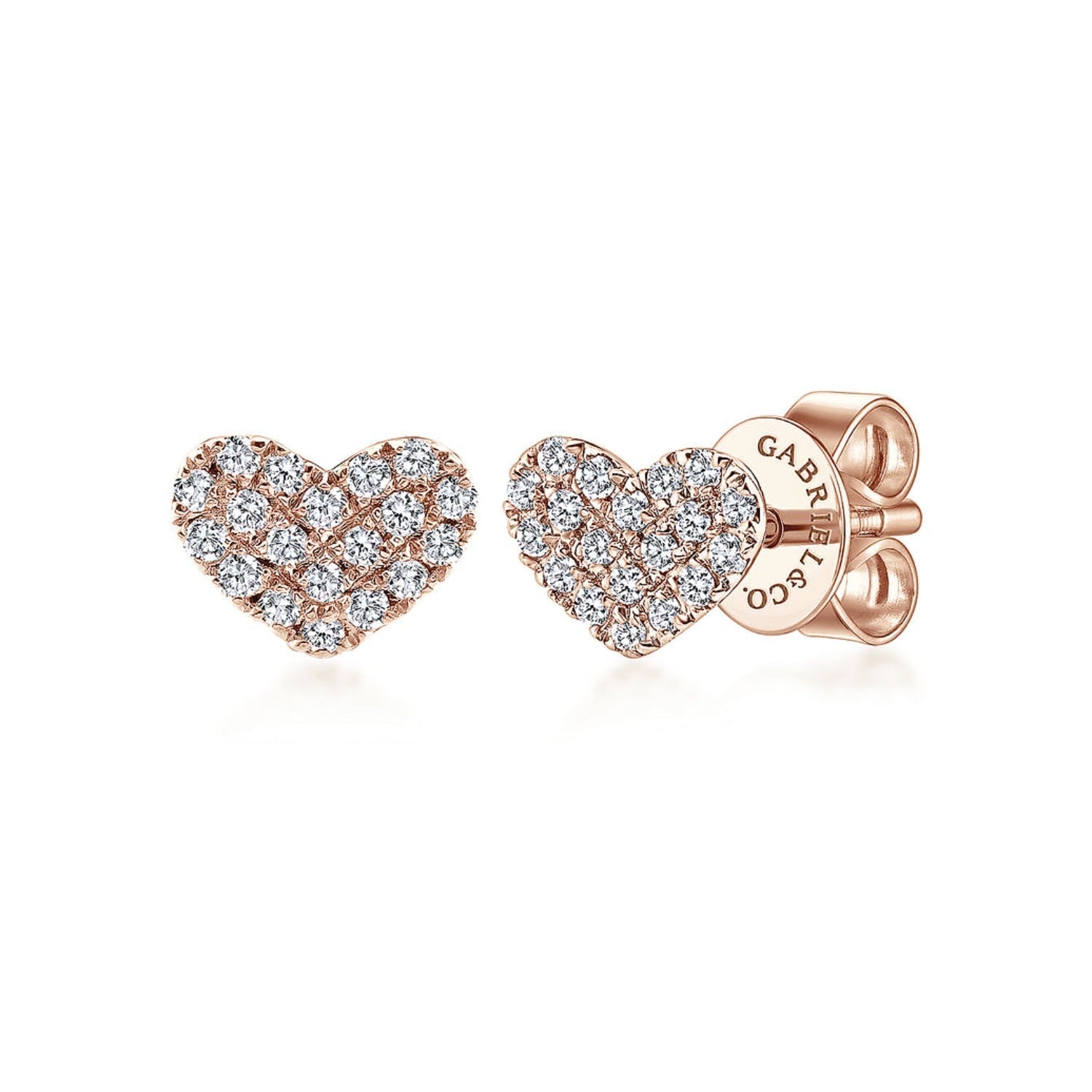 Gabriel & Co. Diamond Pave "I Love You" Heart Stud Earrings