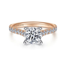 Load image into Gallery viewer, Gabriel &amp; Co. &quot;Erica&quot; Round Cut Shared Prong Diamond Engagement Ring
