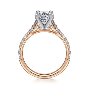 Gabriel & Co. "Erica" Round Cut Shared Prong Diamond Engagement Ring