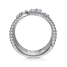 Load image into Gallery viewer, Gabriel &amp; Co. Five Row Bujukan Ball and Diamond Station Ring
