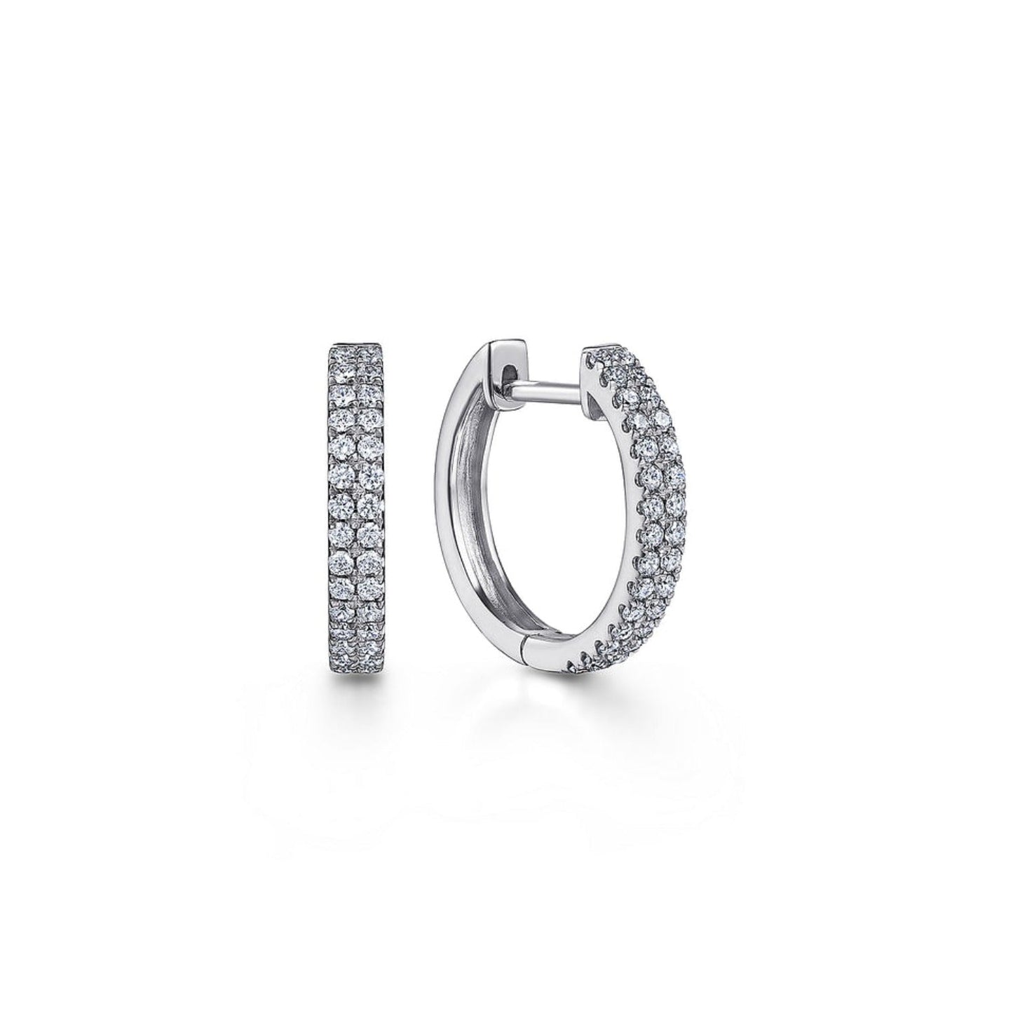 Gabriel & Co. French Pave Thin Diamond Hoop Earrings