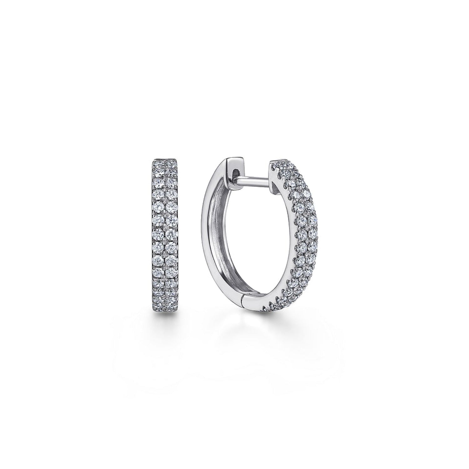Gabriel & Co. French Pave Thin Diamond Hoop Earrings