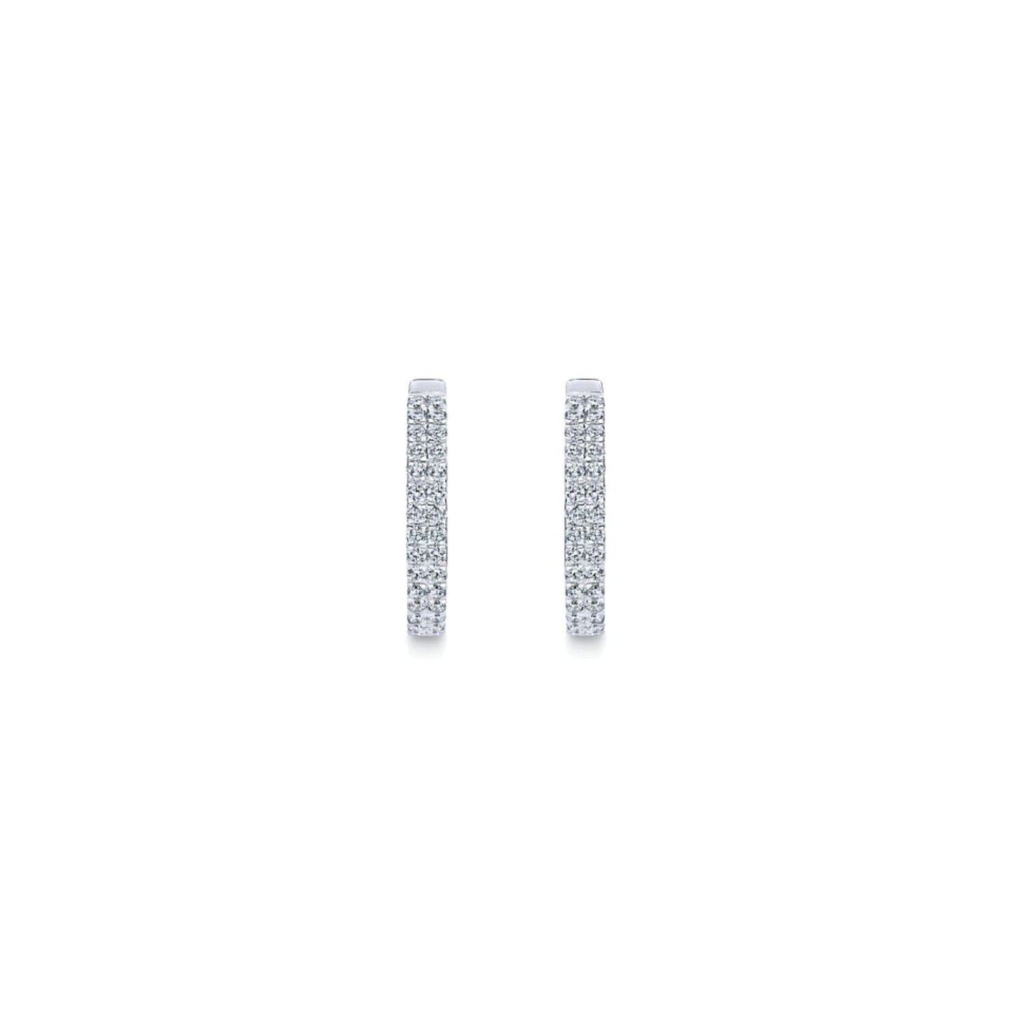 Gabriel & Co. French Pave Thin Diamond Hoop Earrings