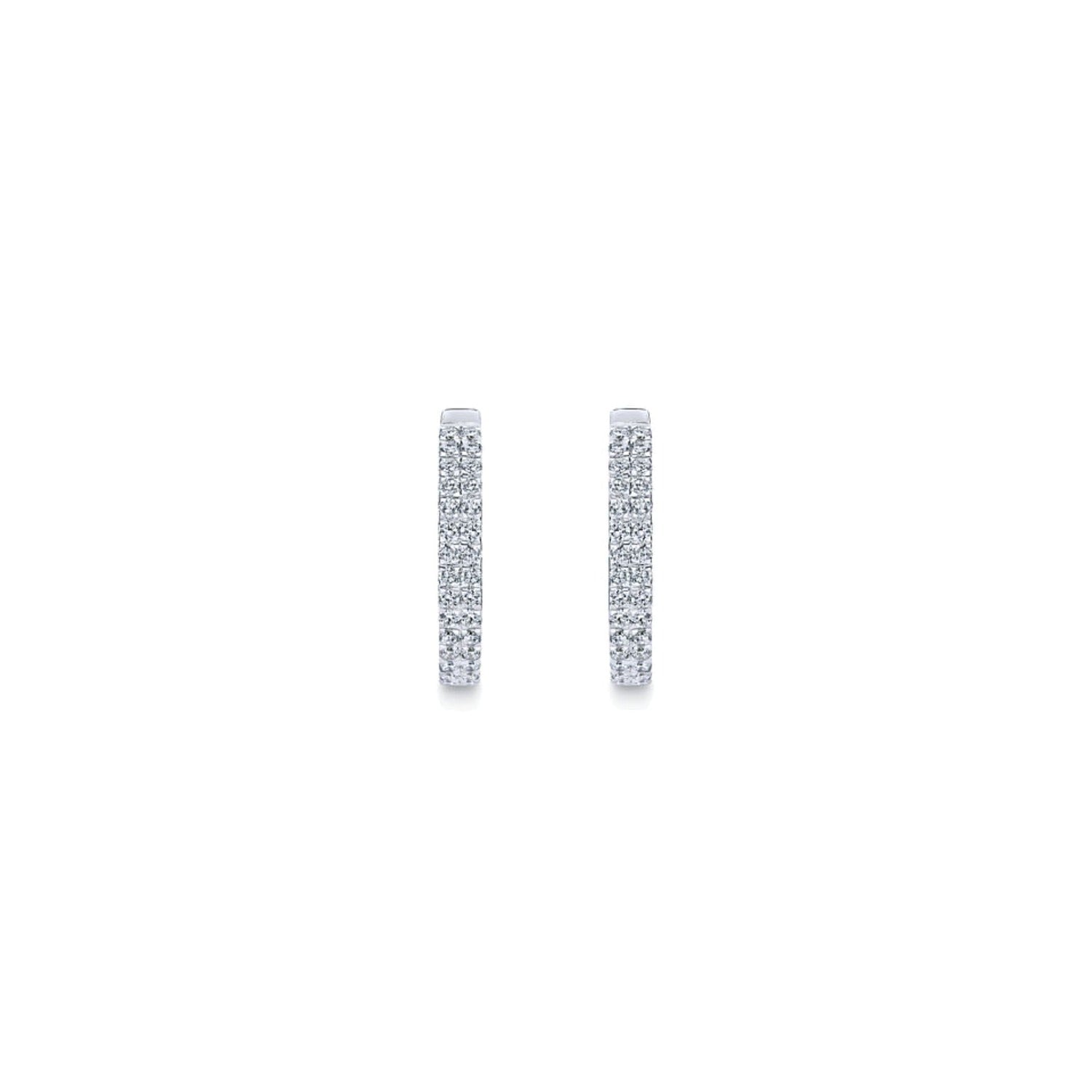 Gabriel & Co. French Pave Thin Diamond Hoop Earrings