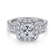 Load image into Gallery viewer, Gabriel &amp; Co. &quot;Gibson&quot; Three Stone Halo Diamond Engagement Ring
