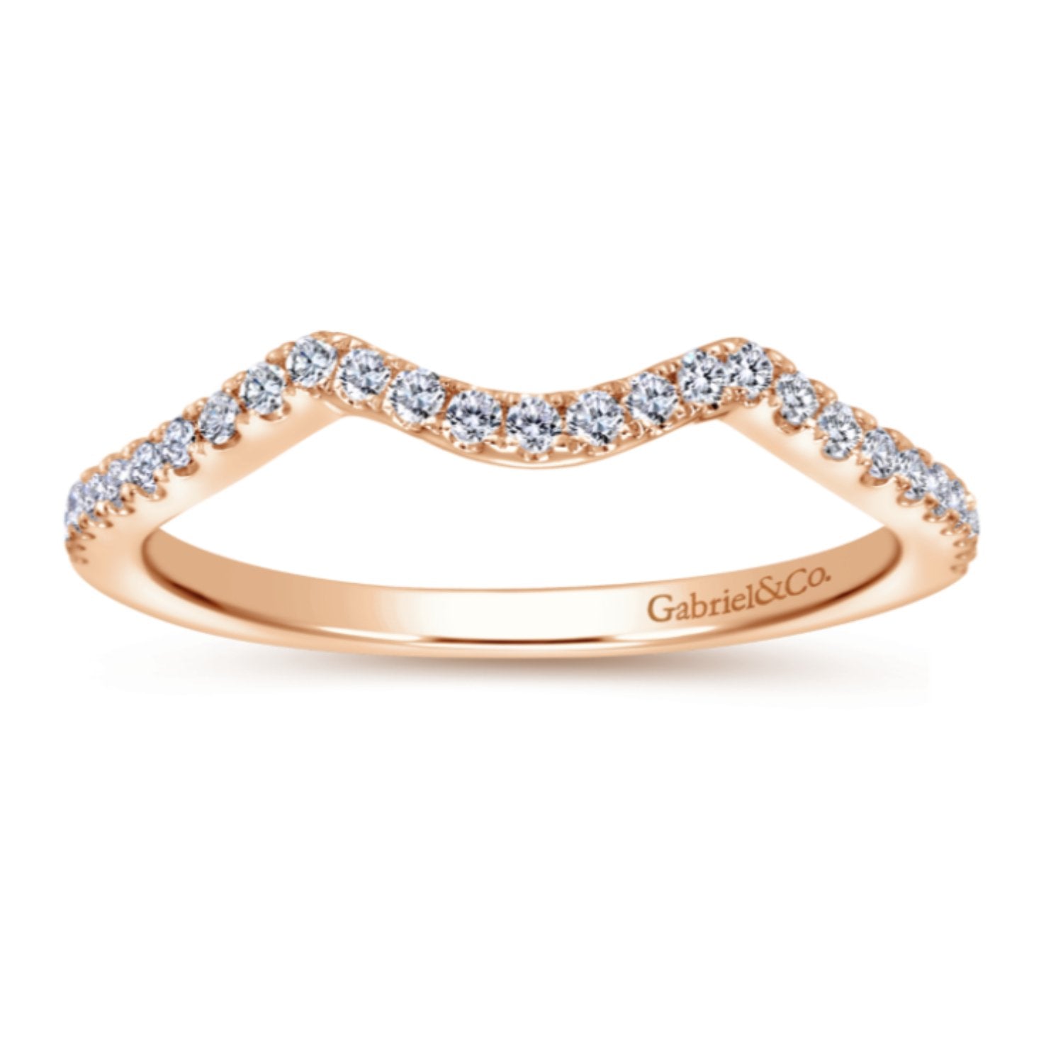 Gabriel & Co. "Gina" Curved Diamond Wedding Band
