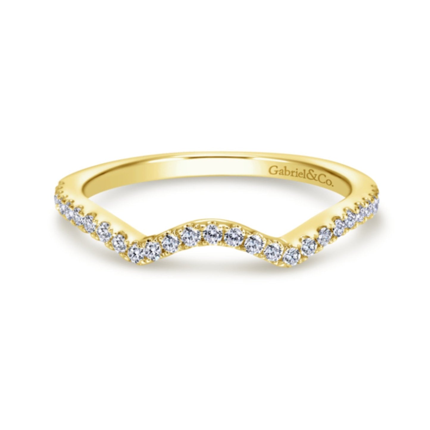 Gabriel & Co. "Gina" Curved Diamond Wedding Band