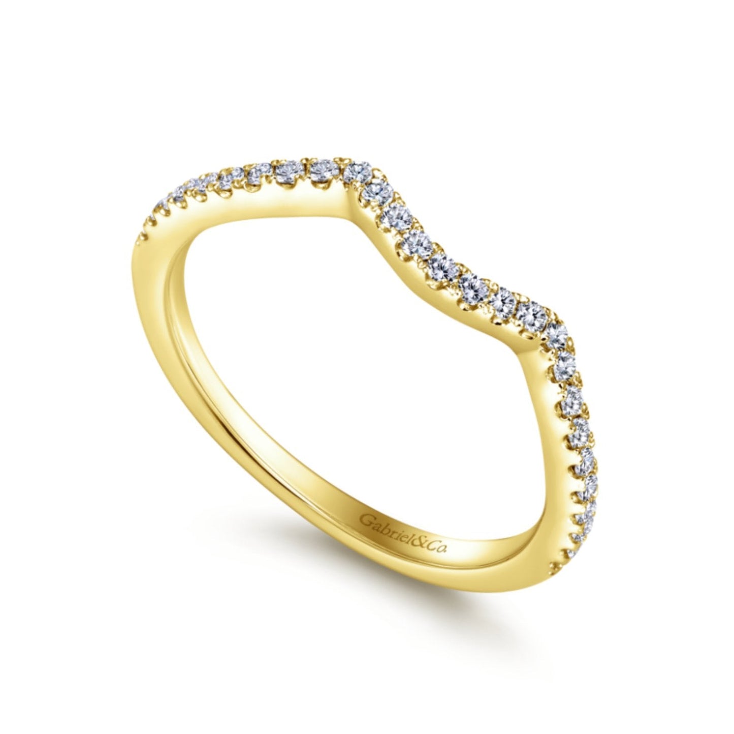 Gabriel & Co. "Gina" Curved Diamond Wedding Band