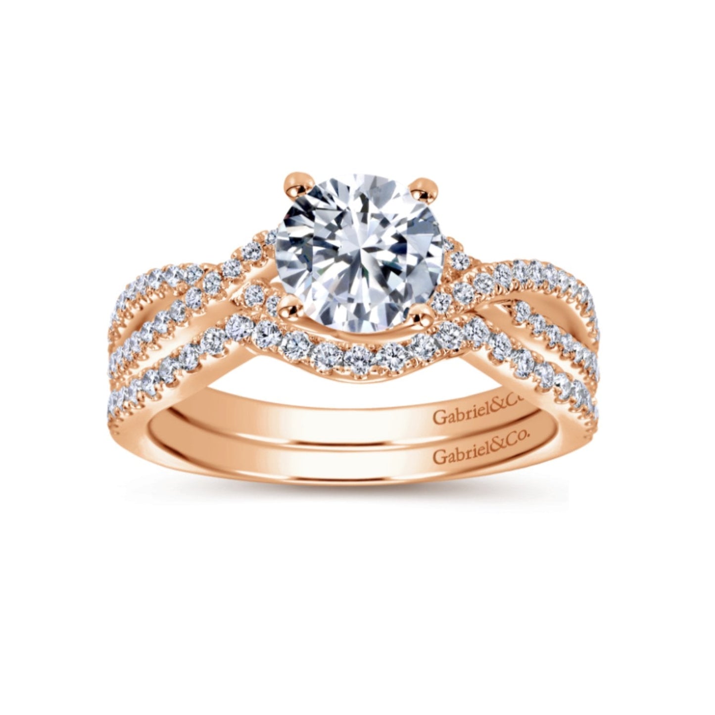 Gabriel & Co. "Gina" Curved Diamond Wedding Band