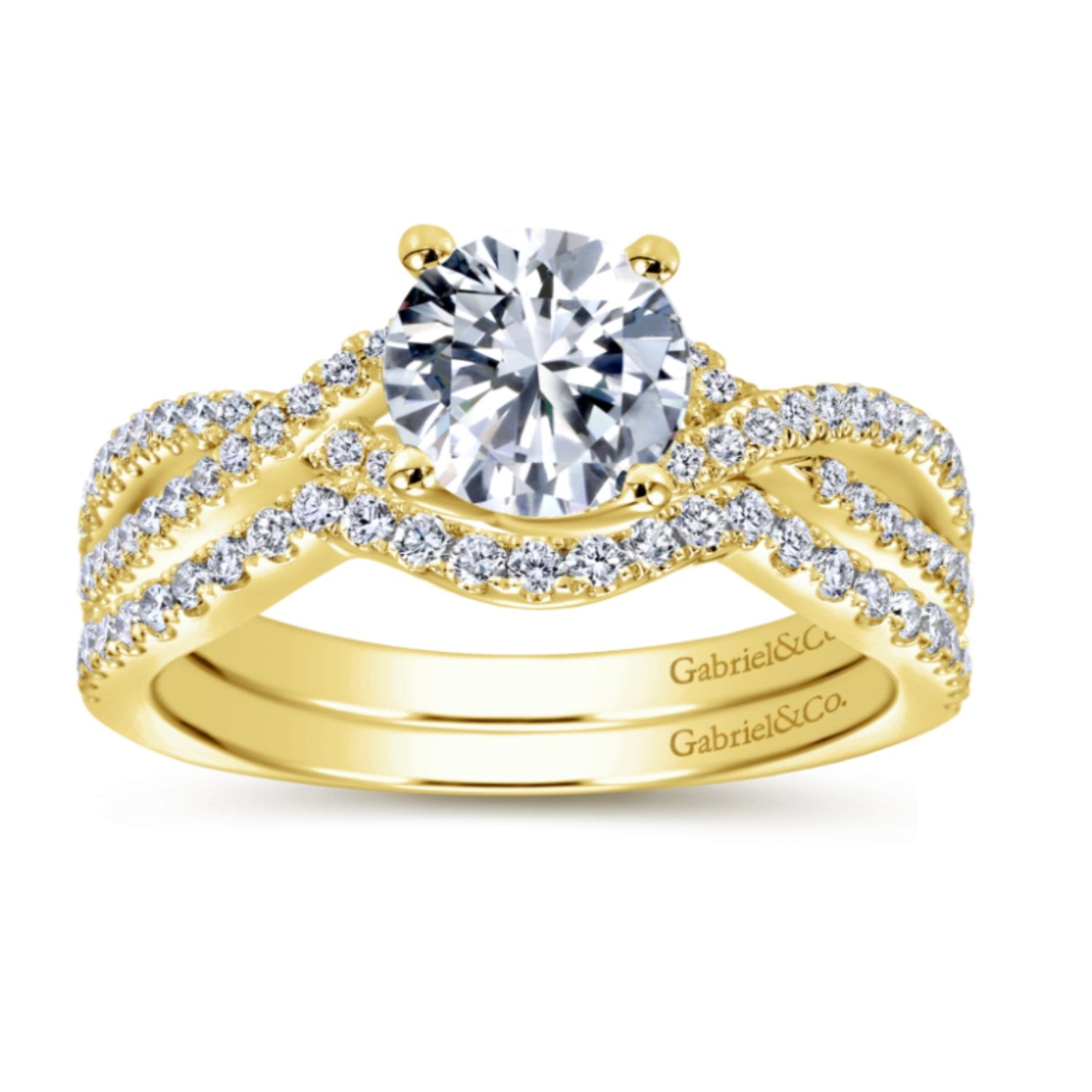 Gabriel & Co. "Gina" Curved Diamond Wedding Band