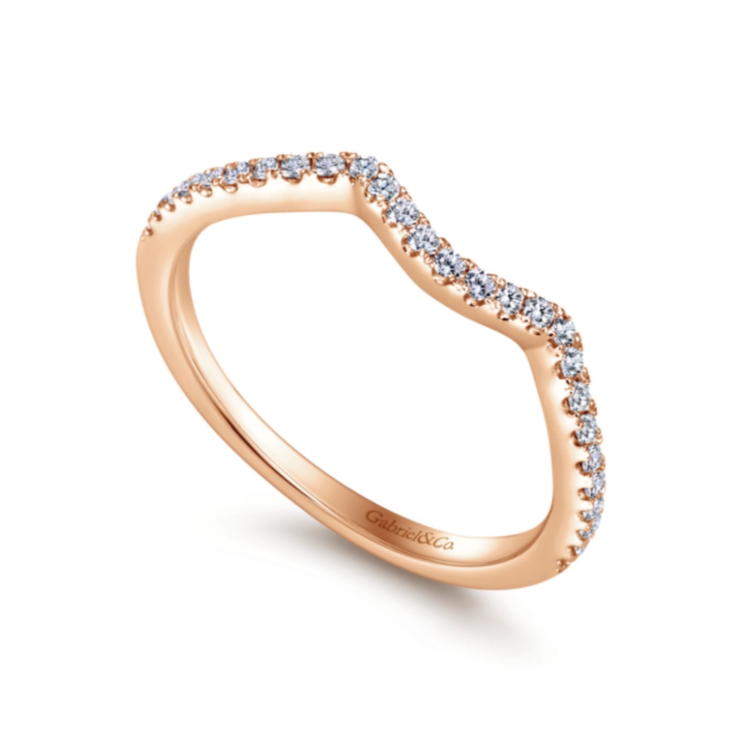 Gabriel & Co. "Gina" Curved Diamond Wedding Band