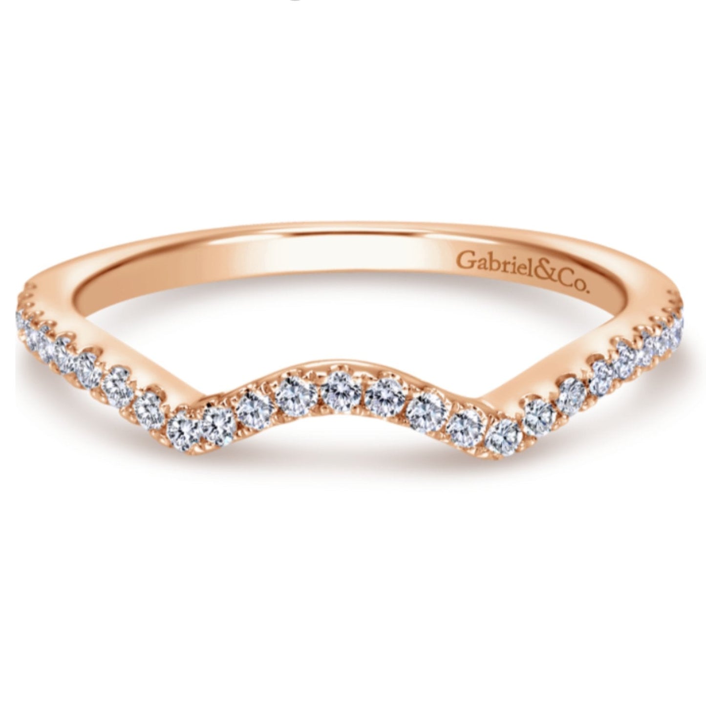 Gabriel & Co. "Gina" Curved Diamond Wedding Band