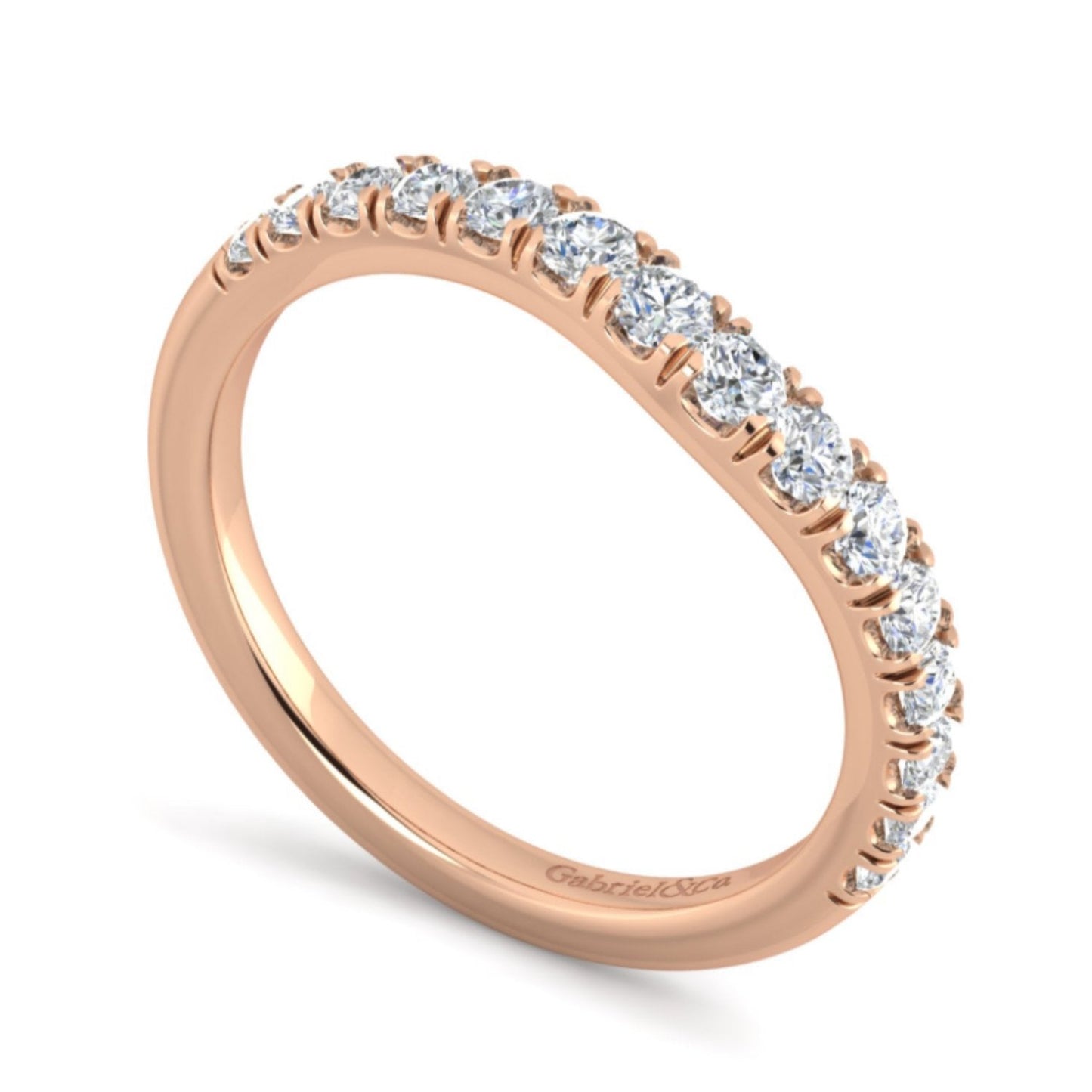 Gabriel & Co. "Hazel" Curved Diamond Wedding Band