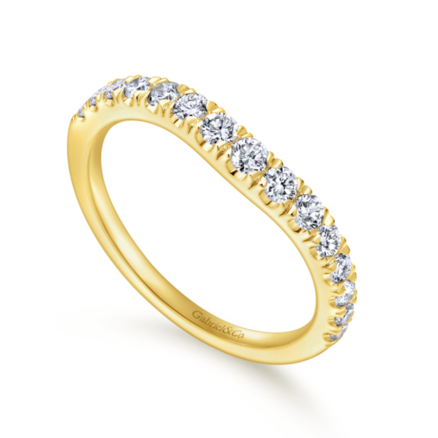 Gabriel & Co. "Hazel" Curved Diamond Wedding Band