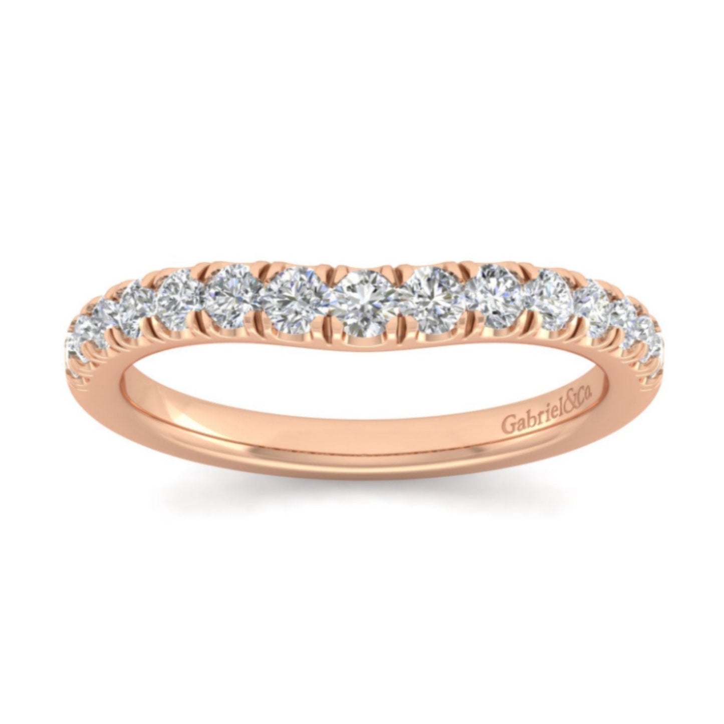 Gabriel & Co. "Hazel" Curved Diamond Wedding Band
