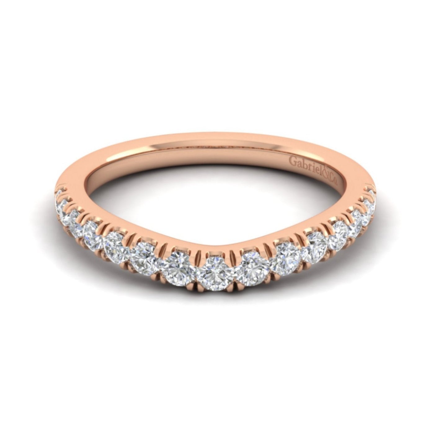 Gabriel & Co. "Hazel" Curved Diamond Wedding Band