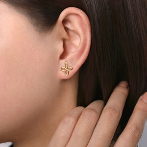 Gabriel & Co. High Polished Quatrefoil Stud Earrings