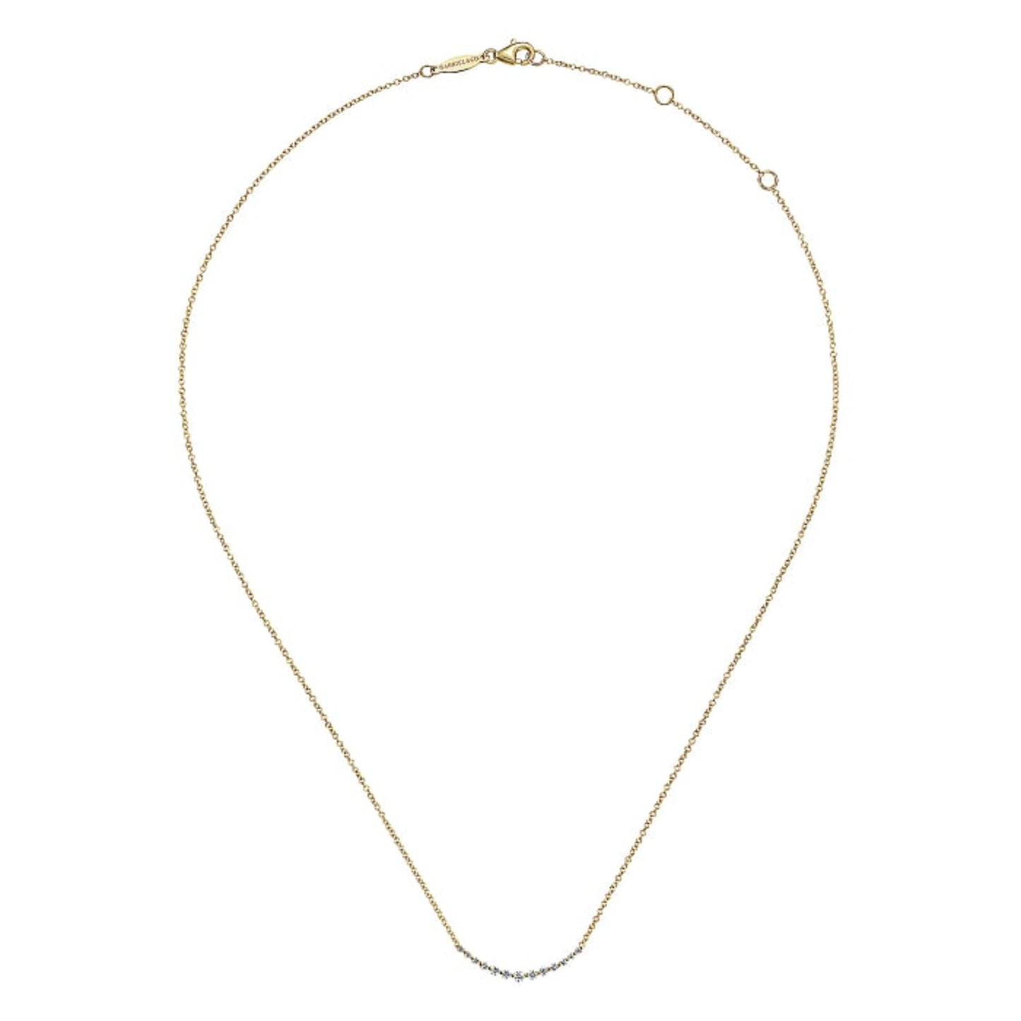 Gabriel & Co. "Indulgence" Graduating Diamond Curved Bar Necklace
