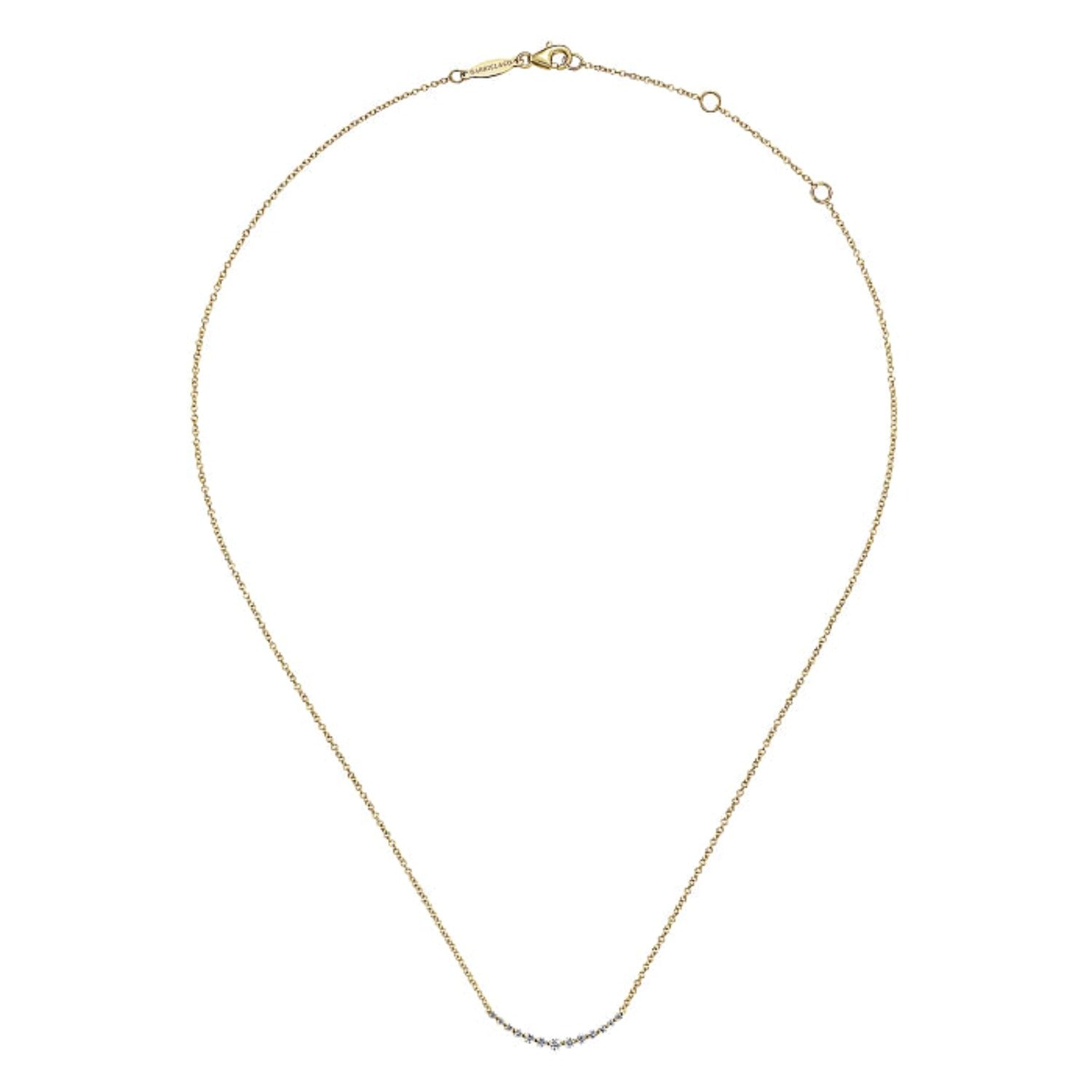 Gabriel & Co. "Indulgence" Graduating Diamond Curved Bar Necklace