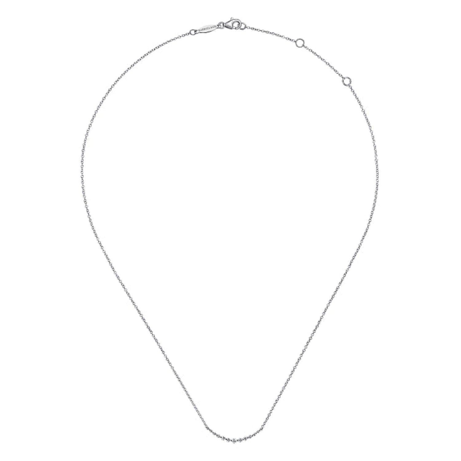 Gabriel & Co. "Indulgence" Graduating Diamond Curved Bar Necklace