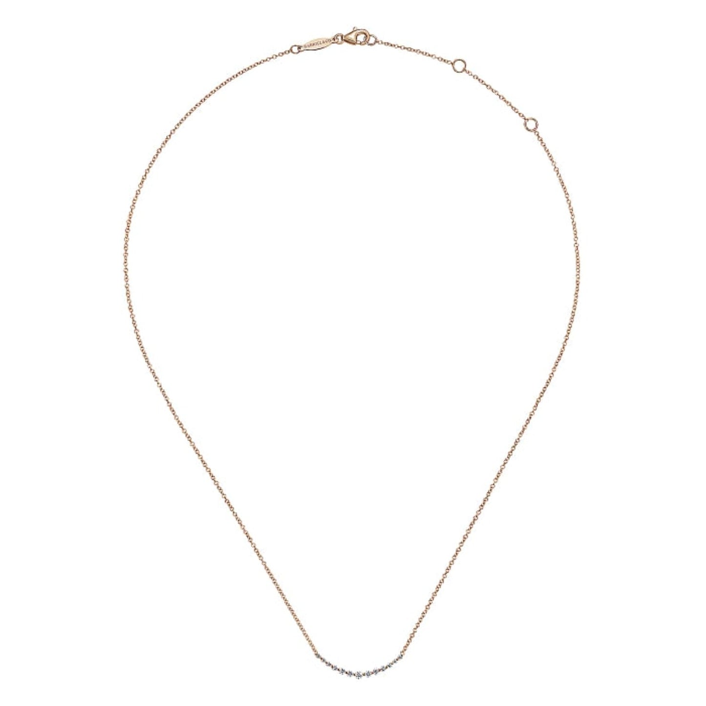 Gabriel & Co. "Indulgence" Graduating Diamond Curved Bar Necklace
