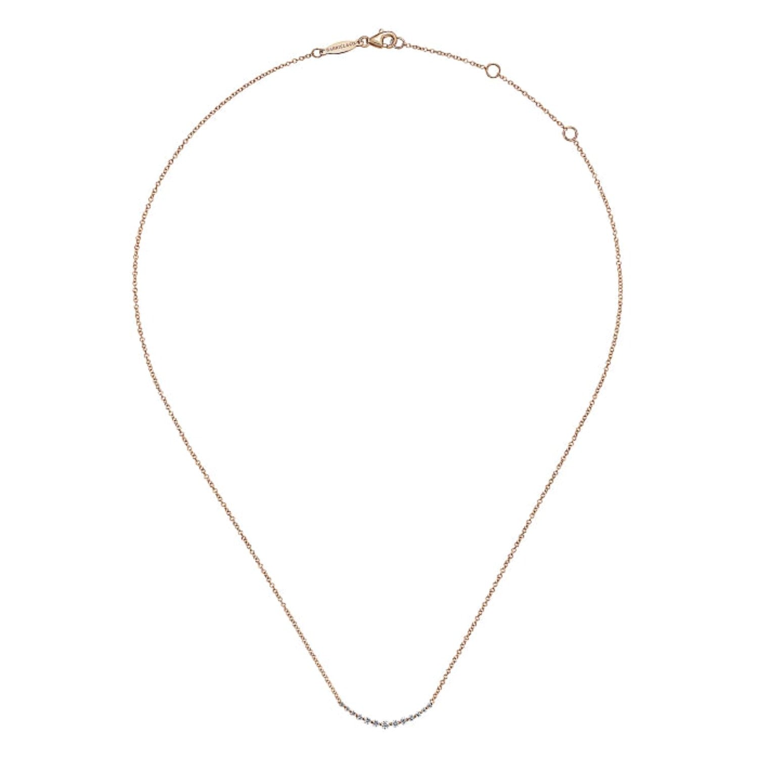 Gabriel & Co. "Indulgence" Graduating Diamond Curved Bar Necklace