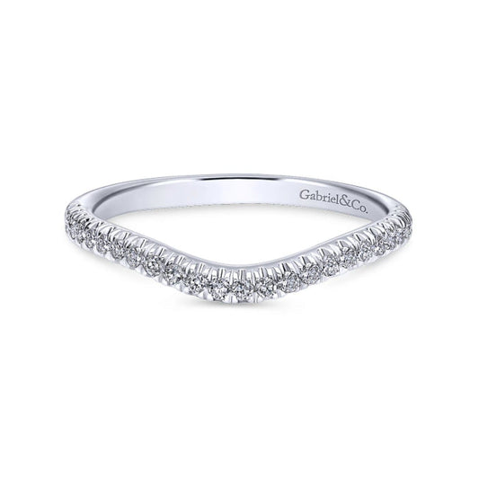 Gabriel & Co. "Kennedy" Curved Diamond Wedding Band