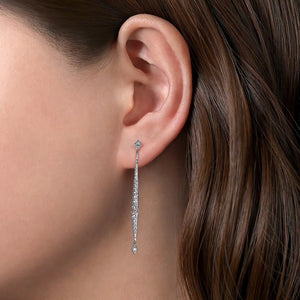 Gabriel & Co. Long Diamond Bar Drop Earrings