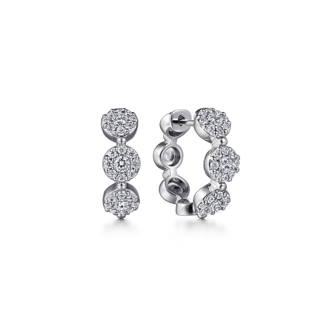 Gabriel & Co. Lusso Diamond Cluster Huggie Earrings