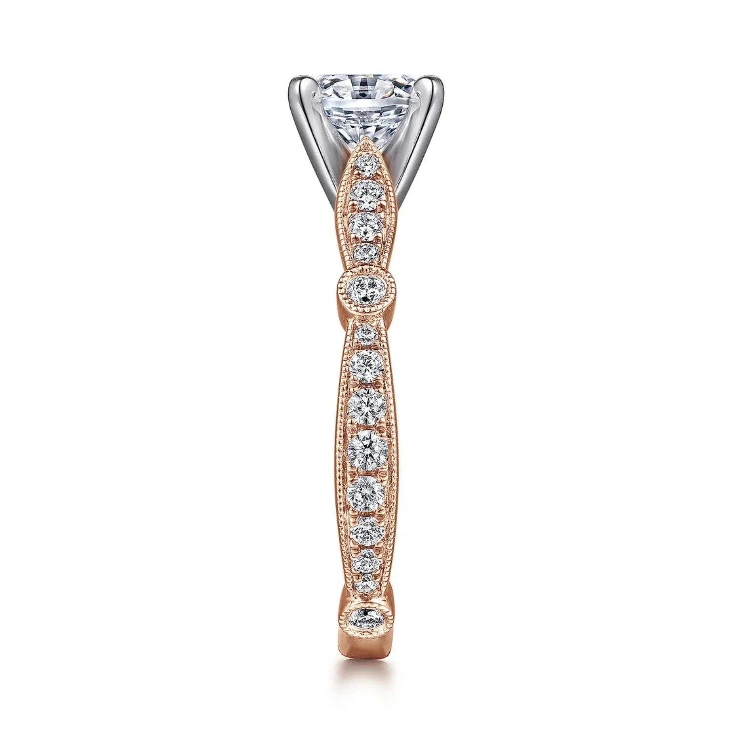 Gabriel & Co. "Mabel" Vintage Style Diamond Engagement Ring