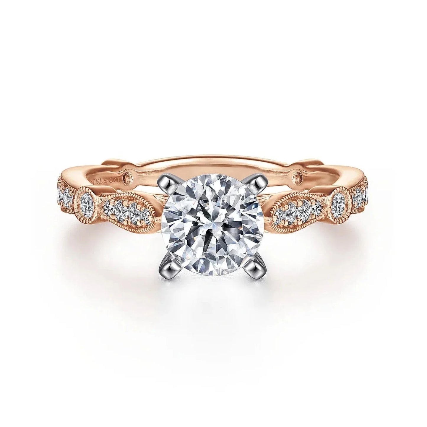 Gabriel & Co. "Mabel" Vintage Style Diamond Engagement Ring