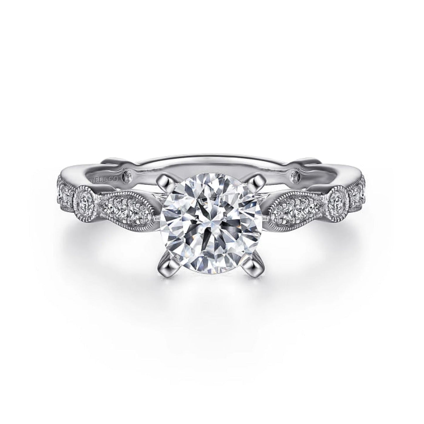 Gabriel & Co. "Mabel" Vintage Style Diamond Engagement Ring