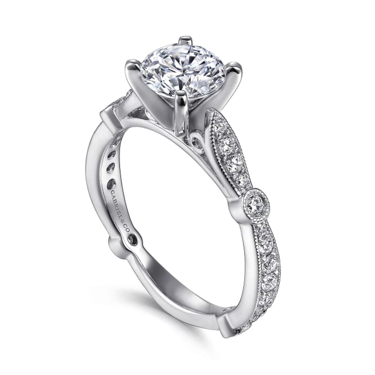 Gabriel & Co. "Mabel" Vintage Style Diamond Engagement Ring